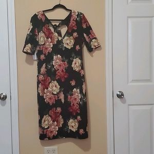 Black Floral Midi Dress